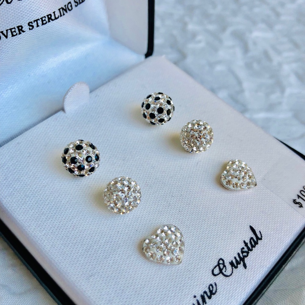 Set of 3 Crystal Earrings